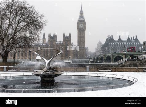 Big Ben In The Snow London England Great Britain Uk Stock Photo