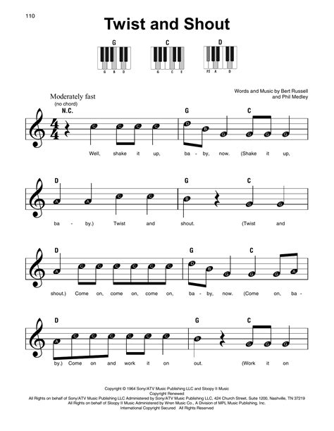 Twist And Shout Sheet Music The Beatles Super Easy Piano