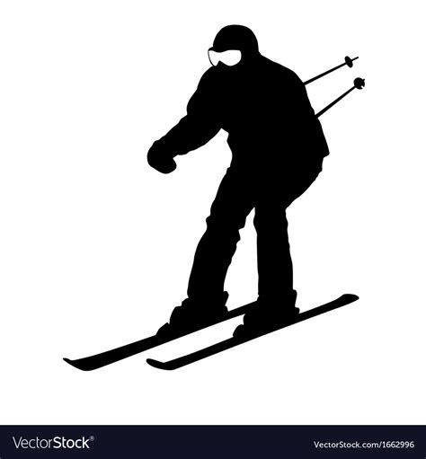 Mountain Skier Sport Silhouette Royalty Free Vector Image
