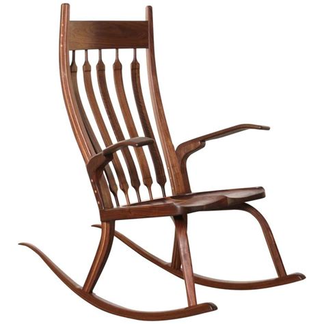 California Craftsman Wooden Rocking Chair Dark Walnut Wooden Rocking