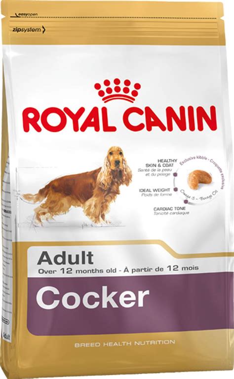 As a group, the brand features an average protein. Royal Canin Dry Dog Food Breed Nutrition Cocker Adult / 3kg