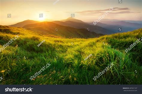 Mountains During Sunset Beautiful Natural Landscape In