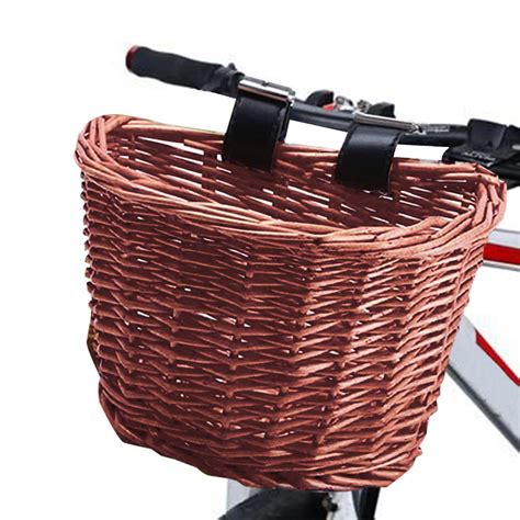D Shaped Handlebar Bike Basket Wicker Front Handlebar Bicycle Basket