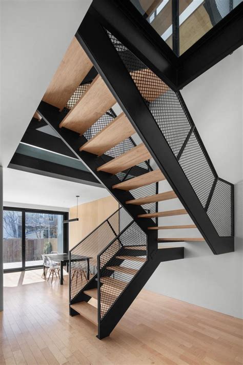 Minimalist Industrial Wood Stair Design Ideas Industrial Stairs