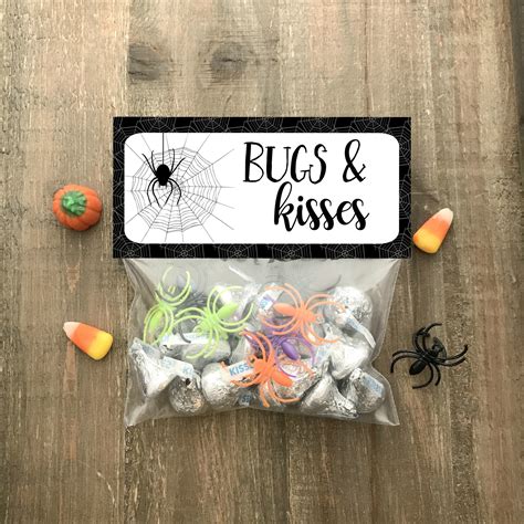 Bugs And Kisses Halloween Bag Topper Treat Bag Top Etsy