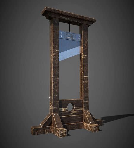 3d Model Guillotine French Vr Ar Low Poly Cgtrader