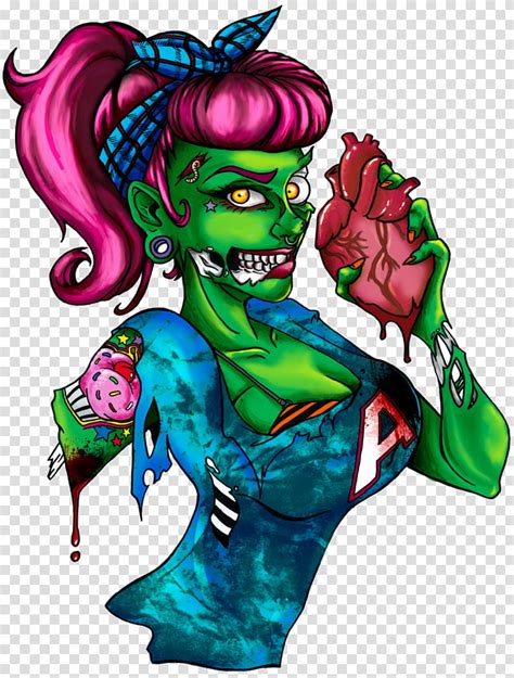 Cartoon Zombie Pin Up Girl