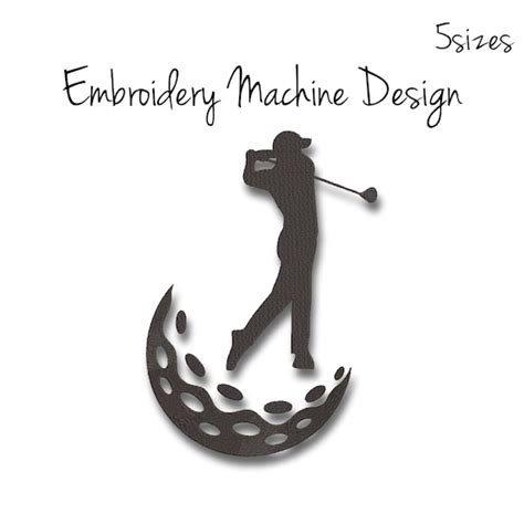 Golfer Embroidery Machine Designs Golf Player Sport Pattern Etsy