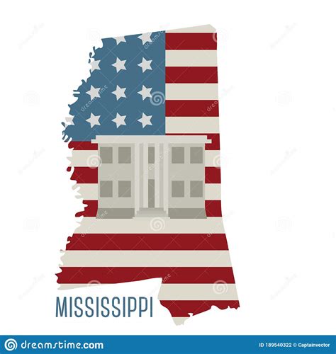 Mississippi State Map With Natchez National Historical Park Vector