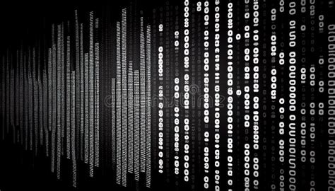 Binary Computer Matrix Code Data Stream Stock Illustration