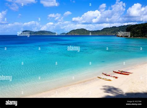 Aerial View Of Sea Kayaking In Beautiful Tropical Sea At Idyllic Island