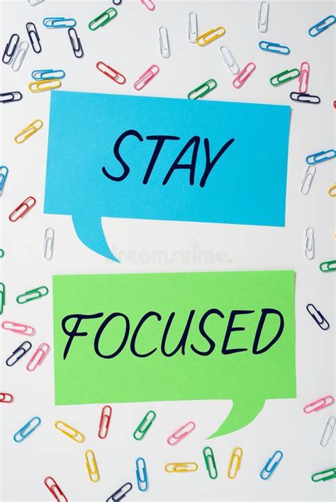 Hand Writing Sign Stay Focused Concept Meaning Be Attentive