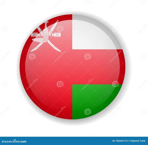 Oman Flag Round Bright Icon On A White Background Stock Illustration
