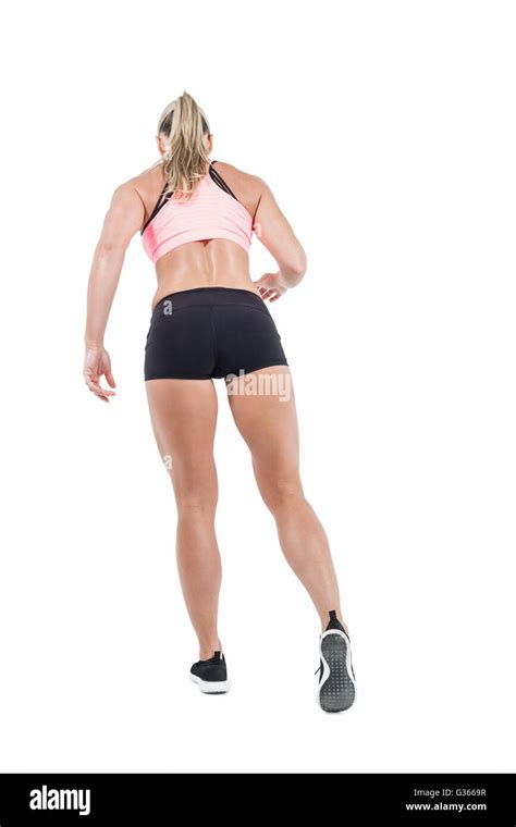 Female Athlete Posing With Hands On Hip Stock Photo Alamy