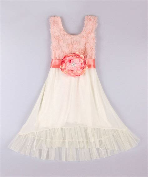 Look At This Mia Belle Baby Pink And Crème Ruffle Hi Low Dress Toddler