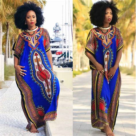 New African Dresses For Women Dashiki Loose Lace Africa Dress African
