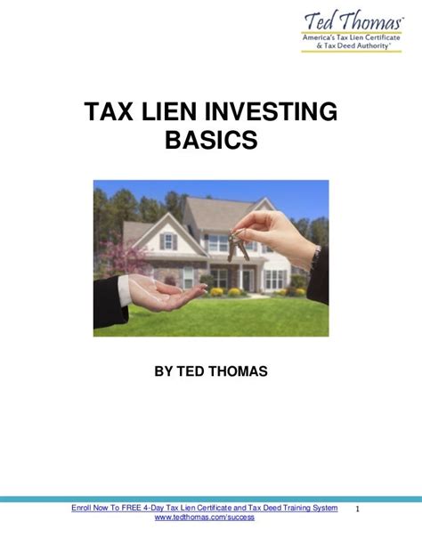 Tax Lien Investing 101 How To Invest In Tax Deeds And Tax Lien Cert