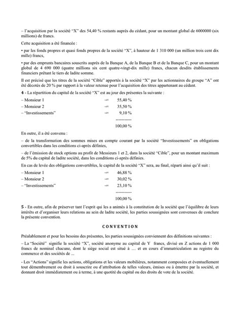 Modèle Indicatif De Pacte Dactionnaires Doc Pdf Page 2 Sur 7