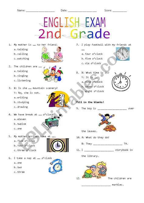 A series of reading comprehension worksheets for second grade (2nd grade). 2nd Grade Final Exam #2 - ESL worksheet by Rhae
