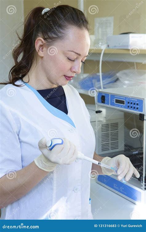 Young Scientist Works In Modern Biological Lab Stock Image Image Of