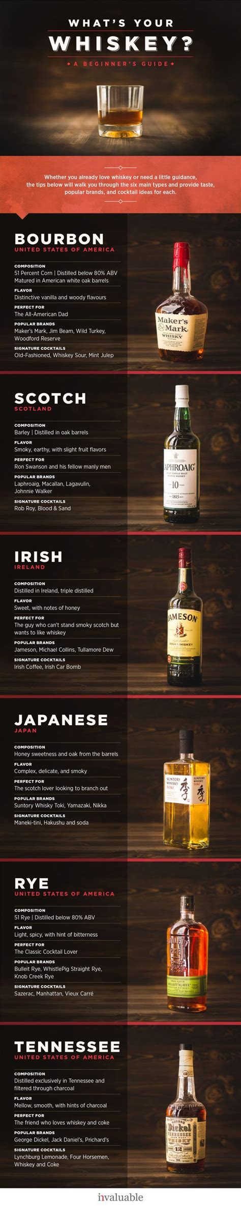 The Beginner’s Guide To Types Of Whiskey Daily Infographic Alcohol Drink Recipes Whiskey