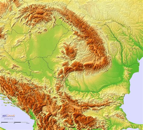 Romania, Bulgaria, Serbia | Terrain map, Relief map, Cartography map