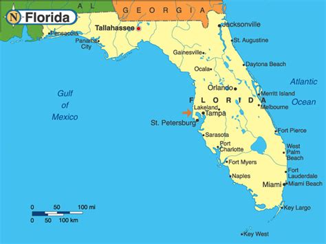 Map of florida (overview map) : HP-Florida