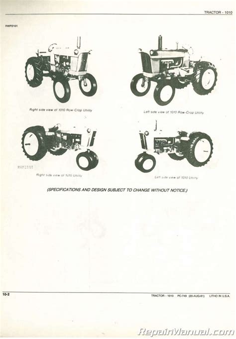 John Deere 1010 Tractor Parts Catalog