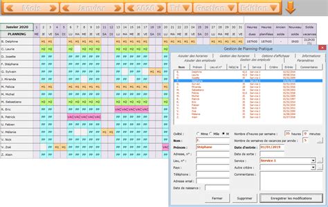 Avec plannings.fr, réaliser un planning sous excel n'a jamais été aussi rapide. Planning-Pratique v2 (gestion des heures)
