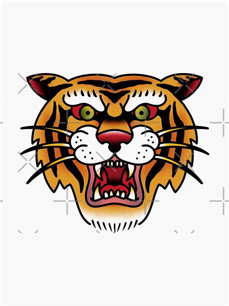Tiger Face Sticker For Sale By Staydeadartwork Redbubble