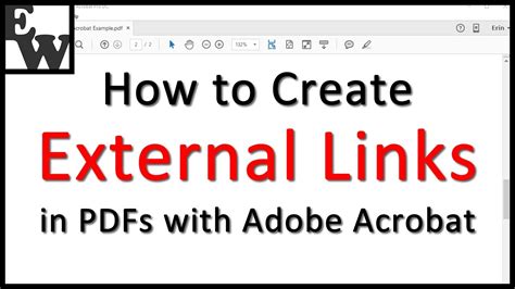 How To Create External Links In Pdfs With Adobe Acrobat Youtube