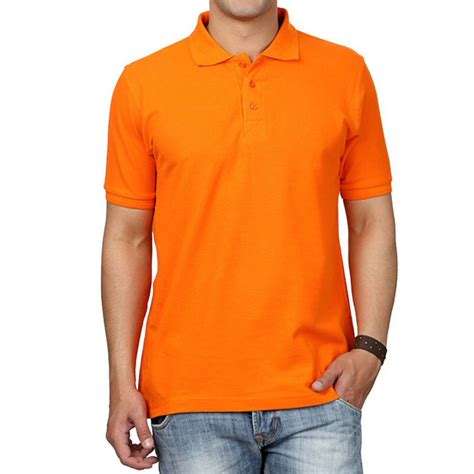 Dark Orange Plain Collar Polo T Shirt Xtees