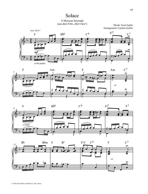 Solace Sheet Music Scott Joplin Piano Solo