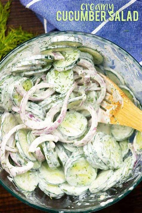 Creamy Cucumber Salad Recipe Buns In My Oven
