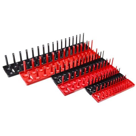 6pcs Socket Organizer Tray Rack Storage Holder Tool Metric Sae 14 38