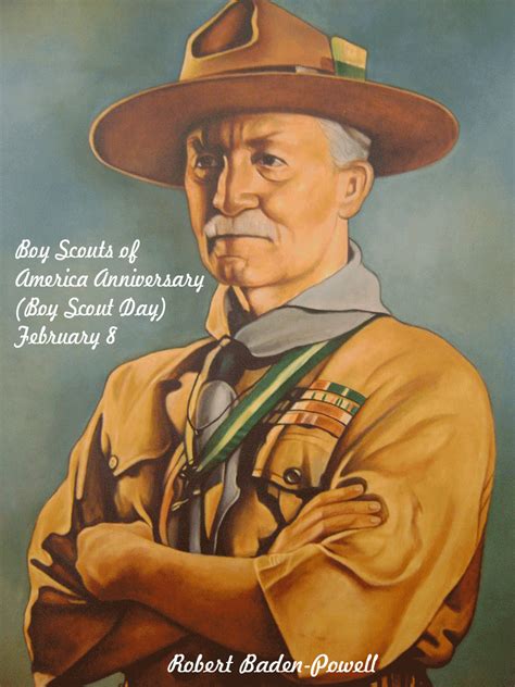 Robert Baden Powell Boy Scout Of American Anniversary Boy Scout Day