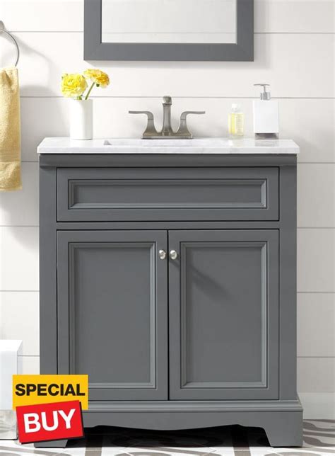 More than 198 home depot on bathroom vanities at pleasant prices up to 516 usd fast and free worldwide shipping! 30 inch Windsor Park Gray Vanity | guest bath in 2019 ...