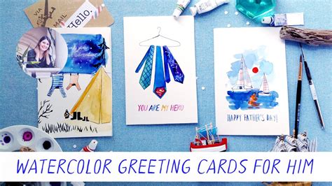 Watercolor Fathers Day Cards And Greeting Cards For Him Irina