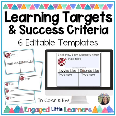 Learning Targets And Success Criteria For Little Learners Engaged