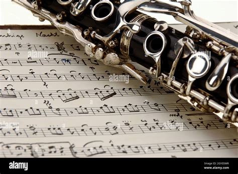 Clarinet With Sheet Of Music Stock Photo Alamy