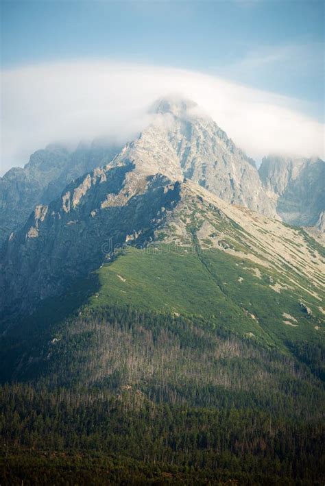 Lomnicky Stit Peak Covered In Clouds In High Tatra Mountains Slovakia
