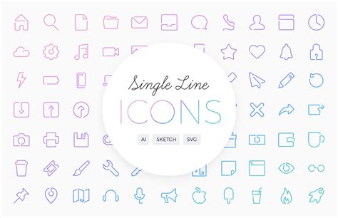 Single Line Vector Icons — Medialoot