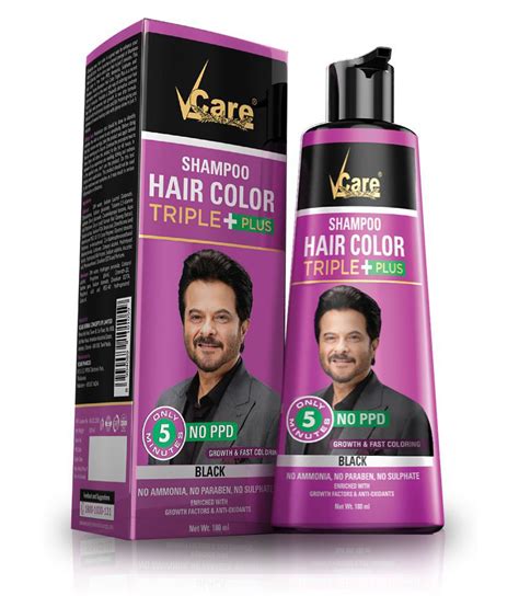 Vcare Shampoo Hair Color Temporary Hair Color Black 180 Ml Pack Of 2