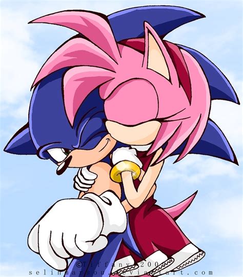Good Luck Kiss-Sonic and Amy - Sonic Forever Fan Art (14398438) - Fanpop