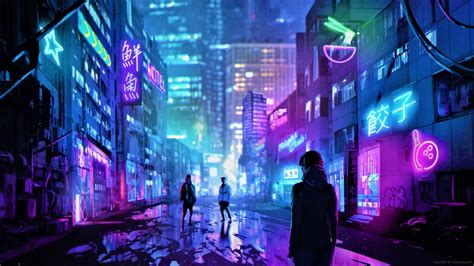 Cyberpunk Neon Street Live Wallpaper Moewalls