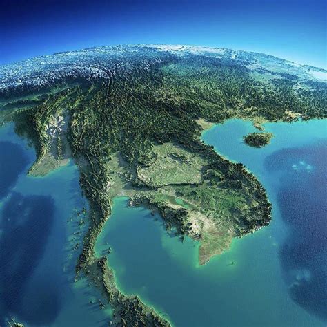 Fascinating Relief Map Of The Earth Showing Exaggerated Mountain