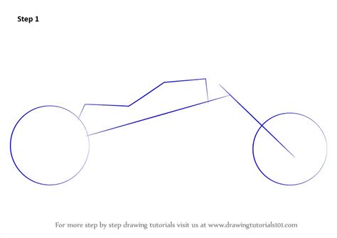 Learn How To Draw A Chopper Two Wheelers Step By Step Drawing Tutorials