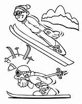 Coloring Skiing Jump Awesome sketch template
