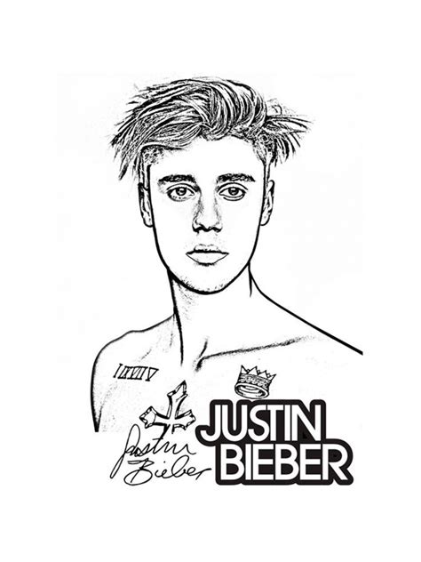Justin Bieber Coloring Book In Tattoos Printable And Online