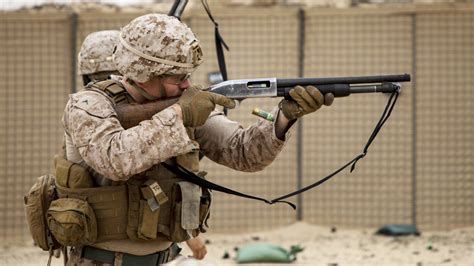 Us Marines Training With A Mossberg 590a1 With Gorgeous Wear And Wood